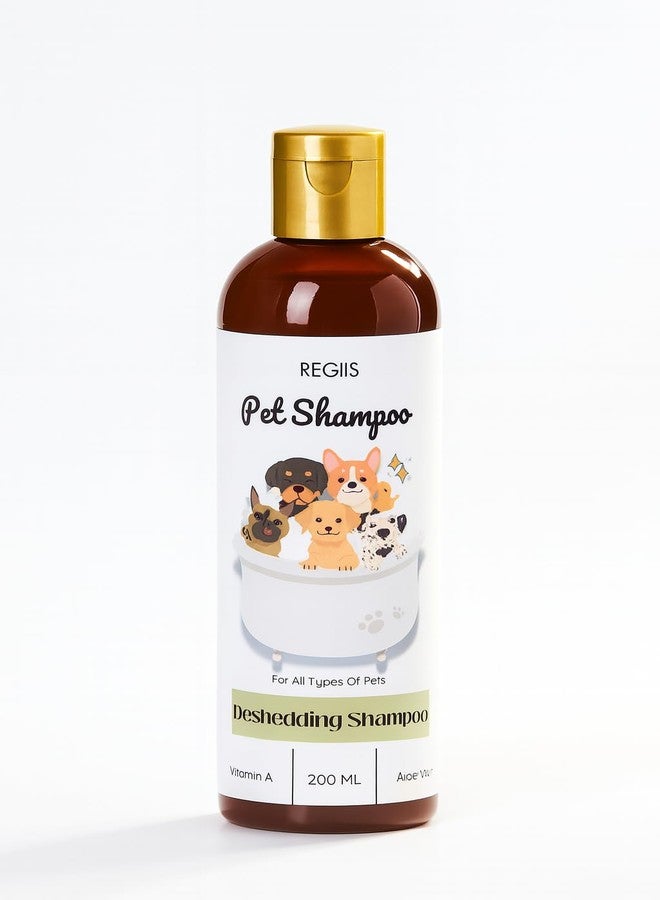 Regiis Pet Shampoo Set with Grooming Brush, All-in-One Wash and Deshedding Formula, 200ml Bottles, for Dogs and Cats(Pack of 4) - Image 2